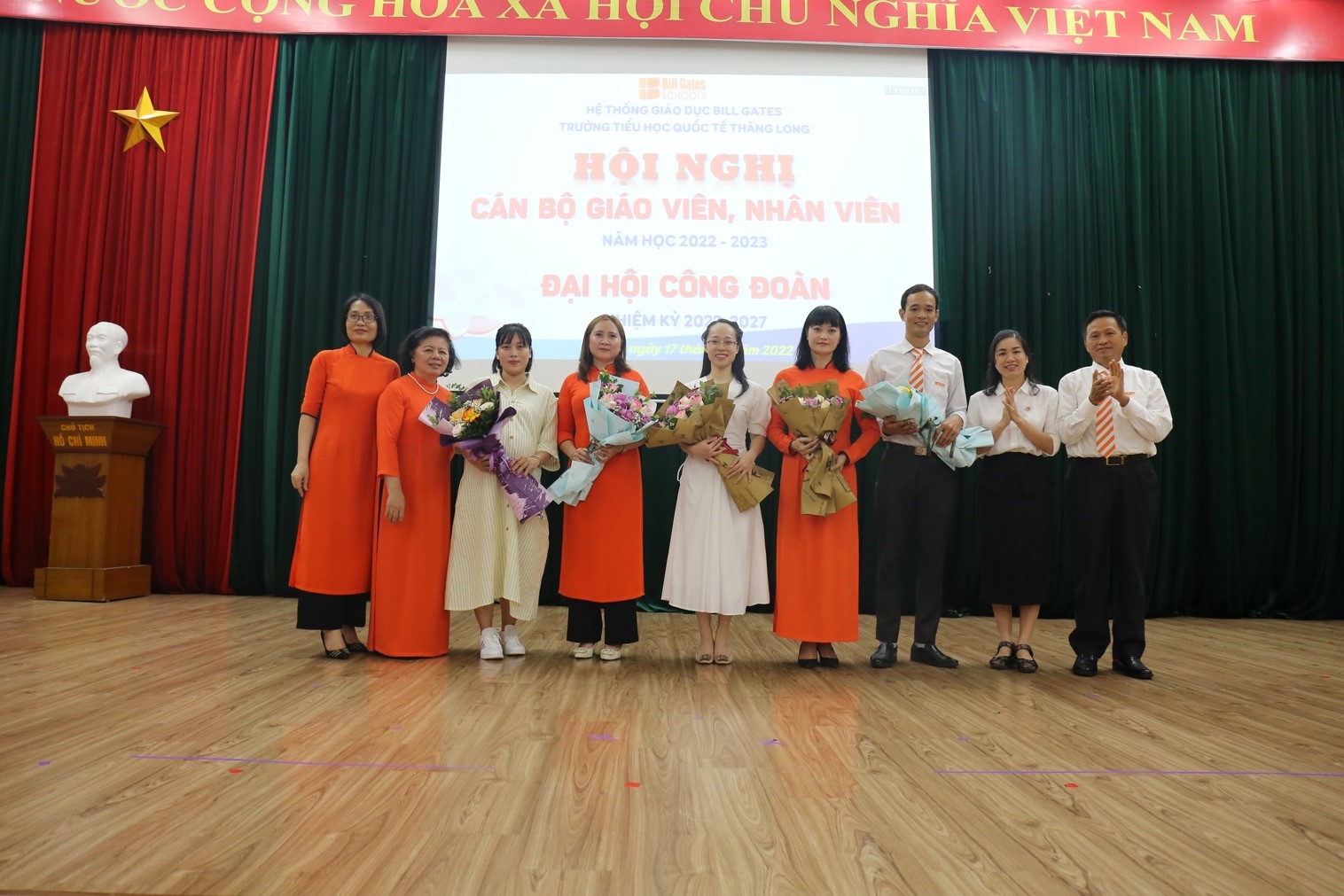 HỘI NGHỊ CÁN BỘ, GIÁO VIÊN, NHÂN VIÊN NĂM HỌC 2022-2023 VÀ ĐẠI HỘI CÔNG ĐOÀN KHÓA III, NHIỆM KÌ 2022-2027 TRƯỜNG TIỂU HỌC QUỐC TẾ THĂNG LONG - HỆ THỐNG GIÁO DỤC BILL GATES.