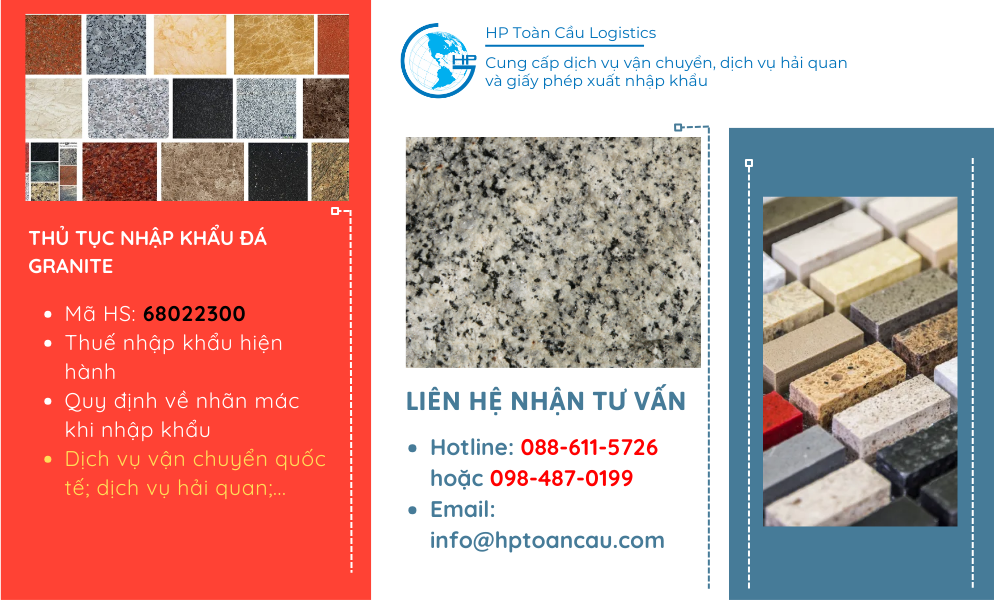 Thủ tục và thuế nhập khẩu đá Granite năm 2024