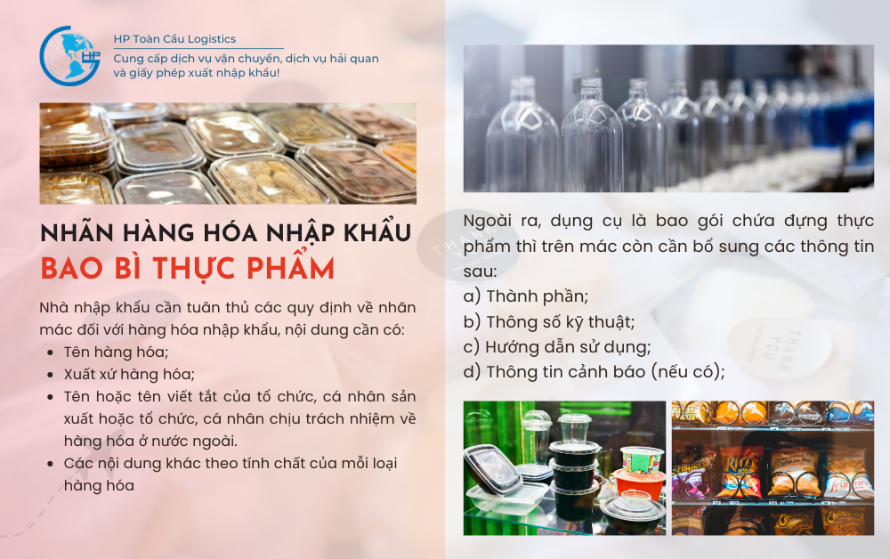Nhãn hàng hóa bao bì thực phẩm nhập khẩu