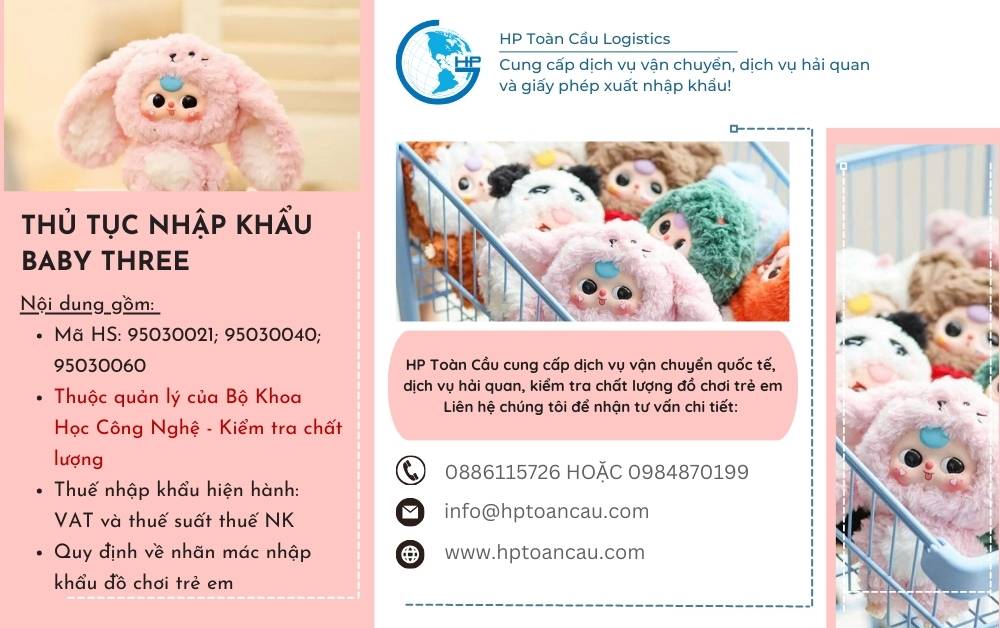 Thủ tục và thuế nhập khẩu BABY THREE