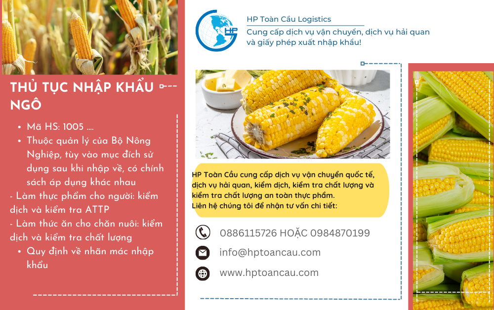 Thủ tục và thuế nhập khẩu ngô