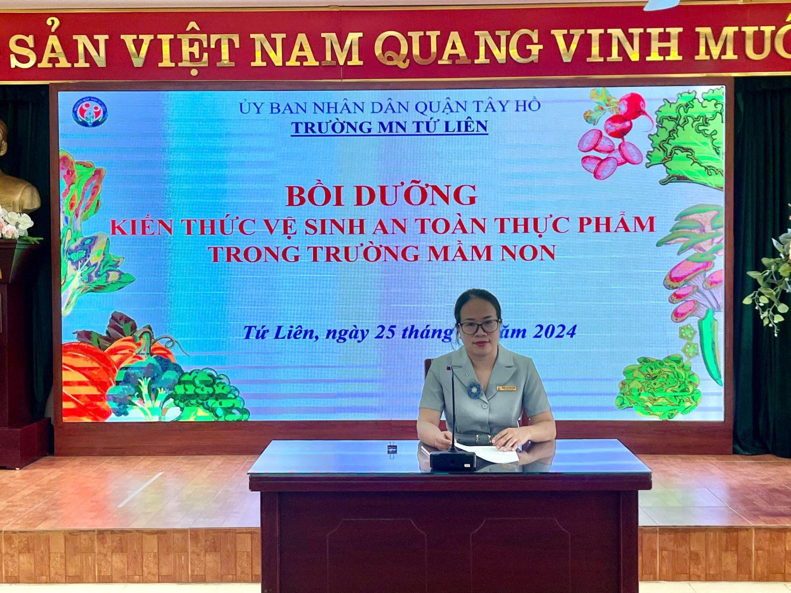 👩🍳 TRƯỜNG MẦM NON TỨ LIÊN TỔ CHỨC BỒI DƯỠNG KIẾN THỨC AN TOÀN THỰC PHẨM CHO GIÁO VIÊN-NHÂN VIÊN LÀM CÔNG TÁC BÁN TRÚ NĂM HỌC 2024-2025 🫕🧆🍱