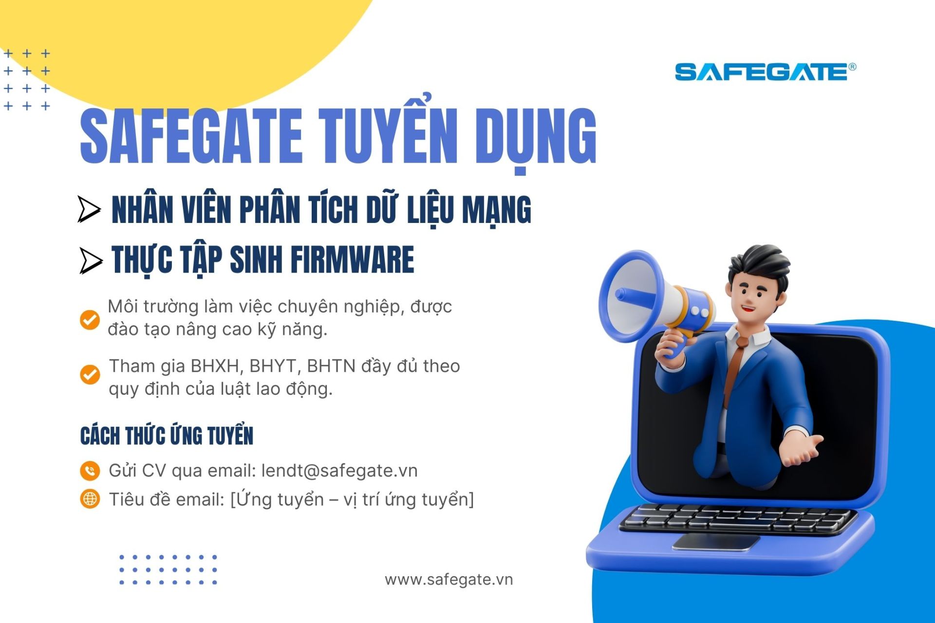 Tuyển dụng nhân viên phân tích dữ liệu mạng và thực tập sinh Firmware