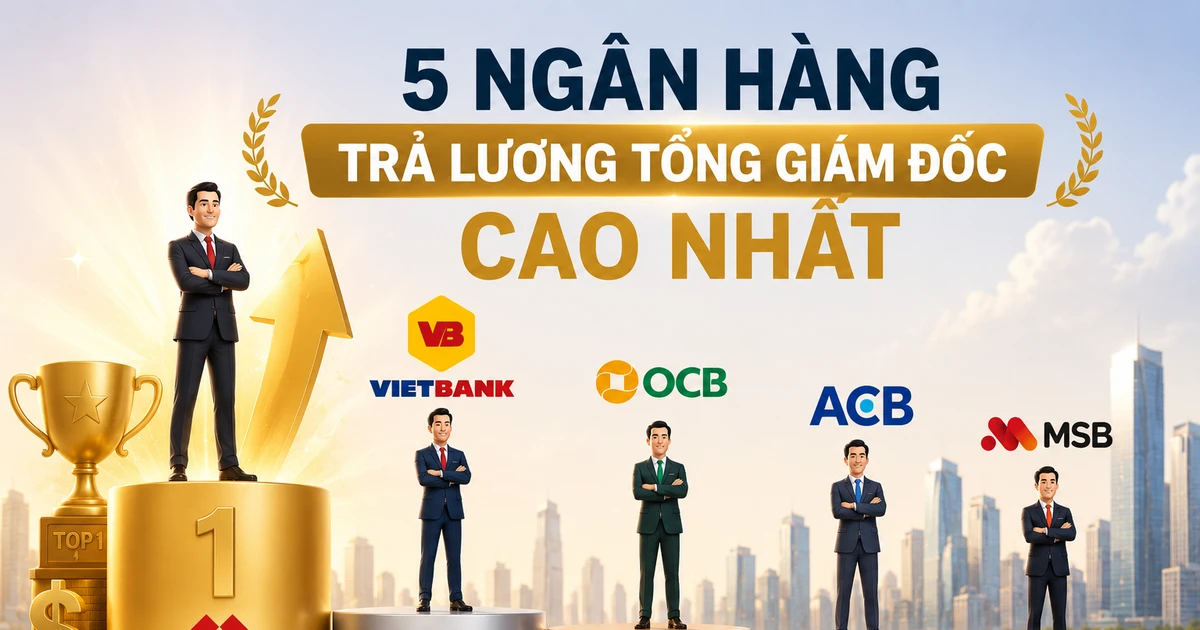 5 ngân hàng trả lương CEO cao nhất: Techcombank dẫn đầu, theo sau là Vietbank, OCB, ACB, MSB