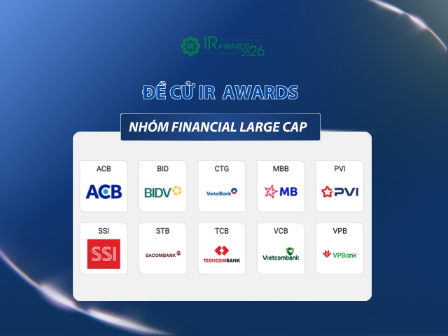 10 doanh nghiệp Financial Large Cap được Đề cử IR Awards 2026