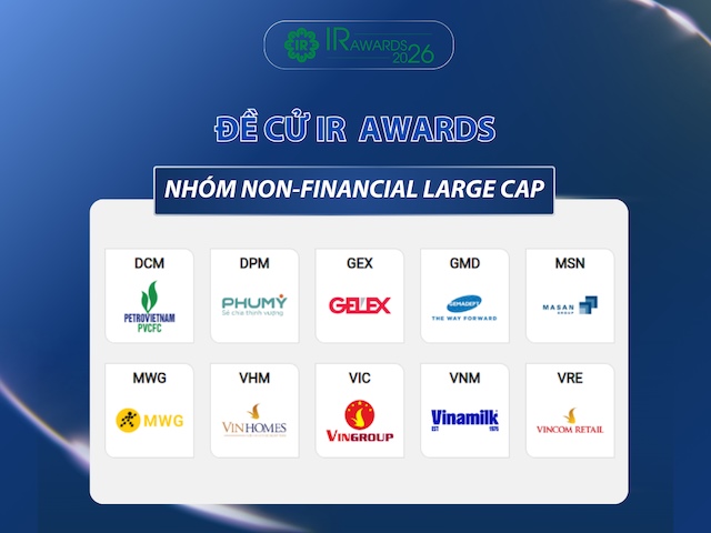 10 doanh nghiệp Non-Financial Large Cap được Đề cử IR Awards 2026