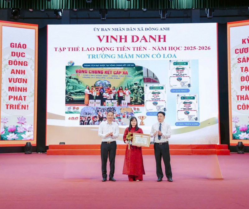 TRƯỜNG MẦM NON CỔ LOA VINH DỰ NHẬN DANH HIỆU "TẬP THỂ LAO ĐỘNG TIÊN TIẾN" NĂM HỌC 2025 - 2026