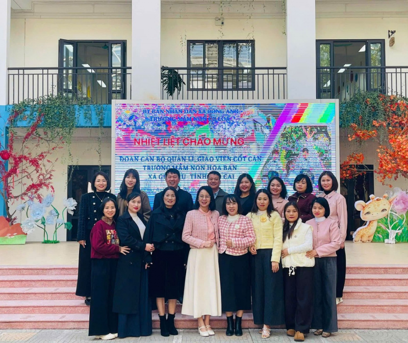 TRƯỜNG MẦM NON CỔ LOA NHIỆT LIỆT CHÀO MỪNG ĐOÀN CBQL, GVCC  TRƯỜNG MẦM NON HOA BAN XÃ GIA PHÚ- TỈNH LÀO CAI  VỀ THAM QUAN HỌC TẬP