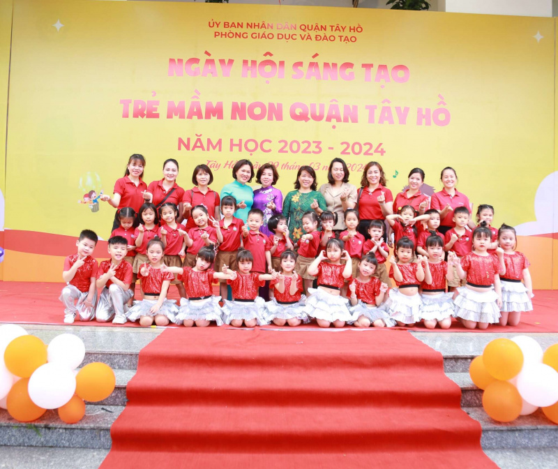 Trường mầm non Tứ Liên tham gia "ngày hội sáng tạo trẻ mầm non quận Tây Hồ năm học 2023 - 2024"