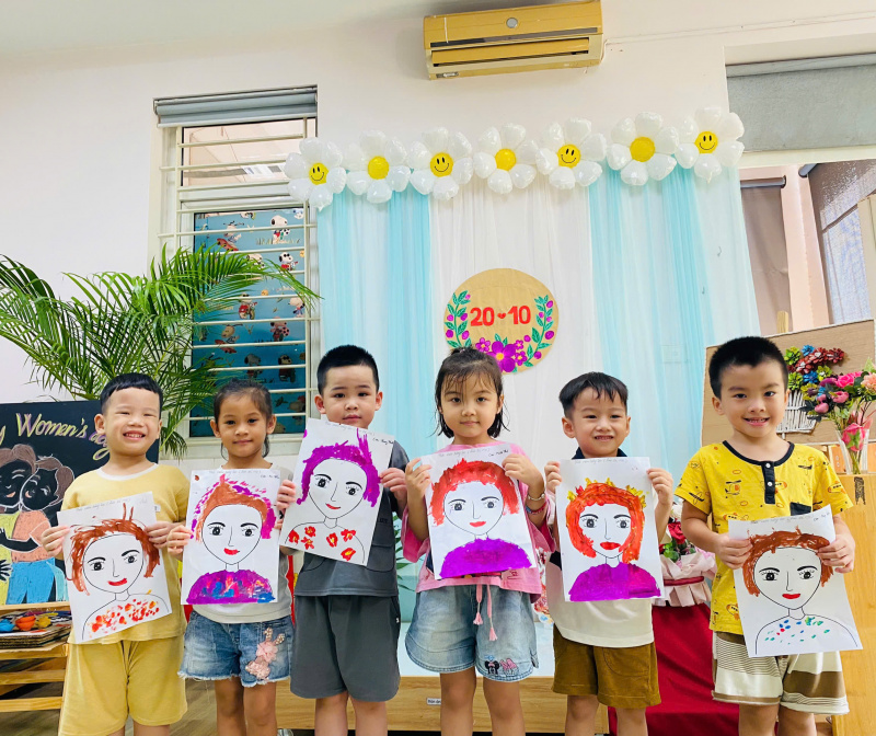 HOẠT ĐỘNG THỔI MÀU SÁNG TẠO CỦA CÁC BÉ KHỐI MẪU GIÁO NHỠ TRƯỜNG MẦM NON TỨ LIÊN