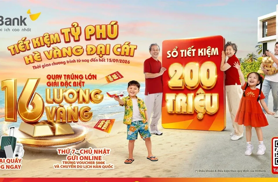 Đếm ngược đến 15/9: 26 lượng vàng SJC chờ chủ nhân gửi tiết kiệm tại HDBank