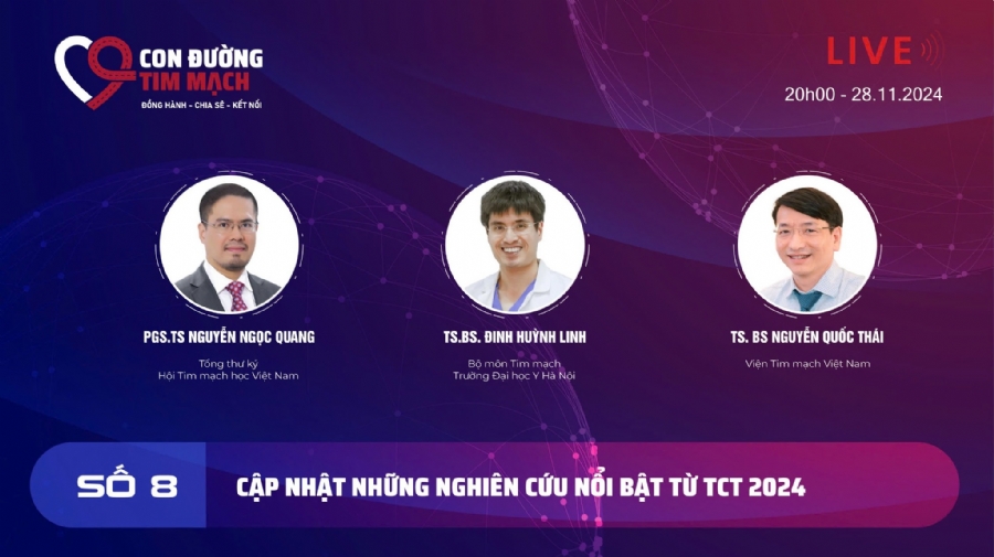 Con Đường Tim Mạch số thứ 8 : CẬP NHẬT NHỮNG NGHIÊN CỨU NỔI BẬT TỪ TCT 2024