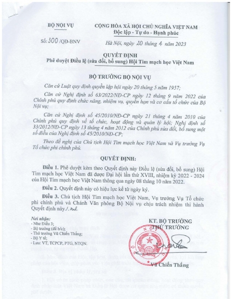 Điều lệ Hội Tim mạch học Việt Nam
