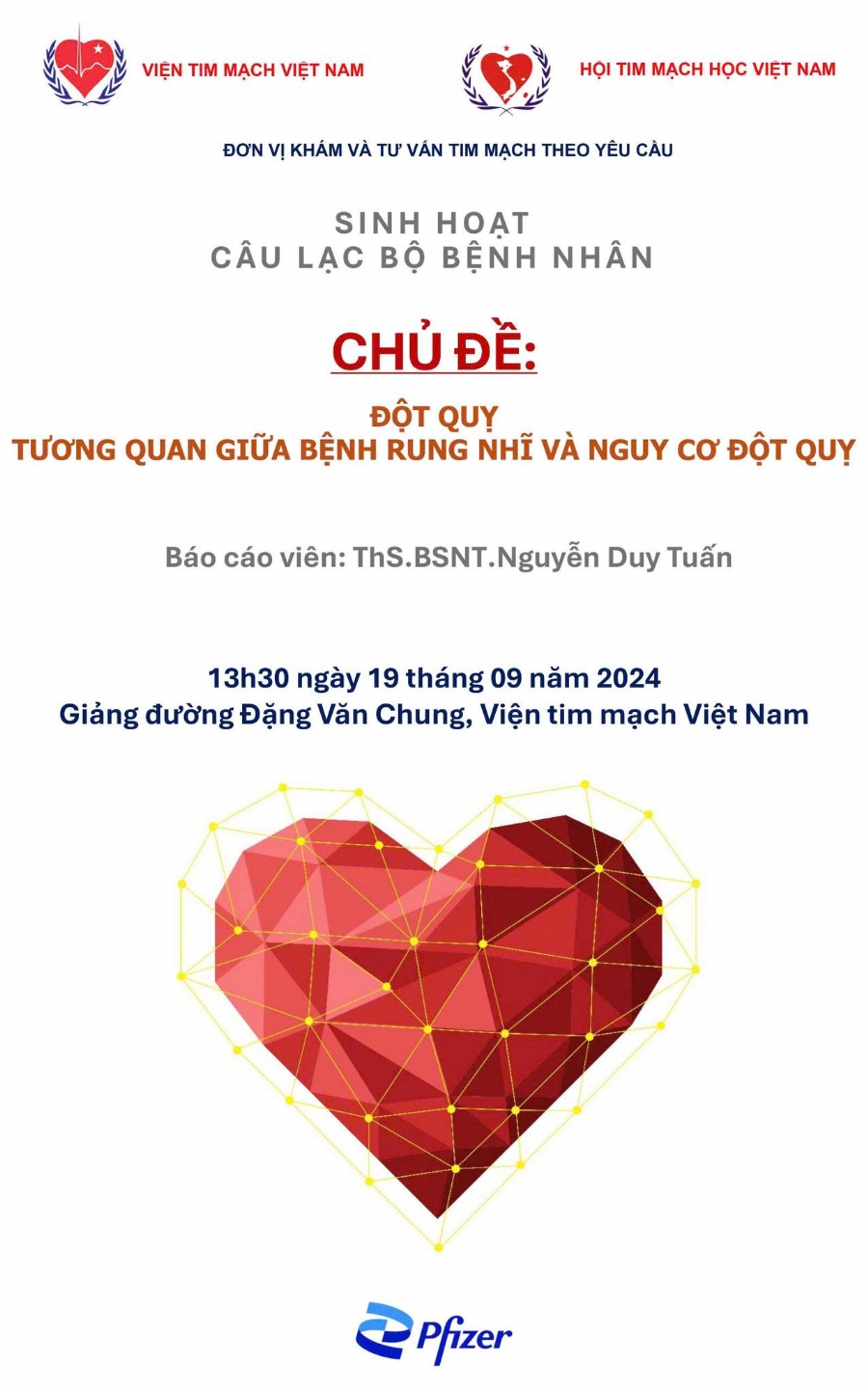 Sinh hoạt CLB bệnh nhân: Đột quỵ - Tương quan giữa bệnh rung nhĩ và nguy cơ đột quỵ