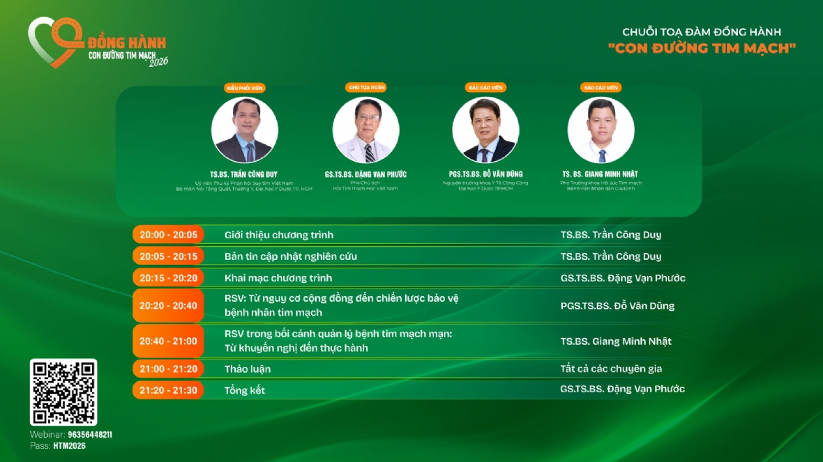 ĐỒNG HÀNH CON ĐƯỜNG TIM MẠCH 2026 - SỐ 1 :CẬP NHẬT TỪ ESC/ACC 2025 ĐẾN THỰC HÀNH LÂM SÀNG: DỰ PHÒNG RSV TRÊN BỆNH NHÂN TIM MẠCH